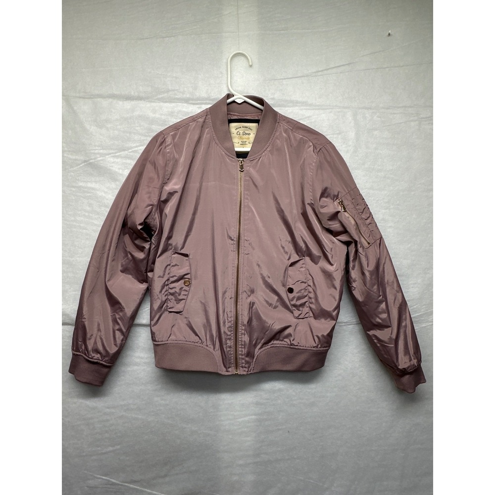 Women's Satin Bomber Jacket in Dusty Mauve